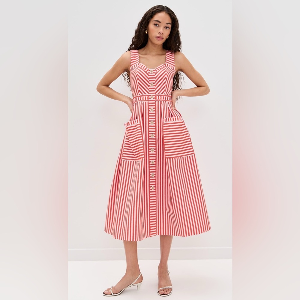 🏷️ NWT SOLD OUT Hunter Bell Cosi Dress in Poppy Stripe - Size 8